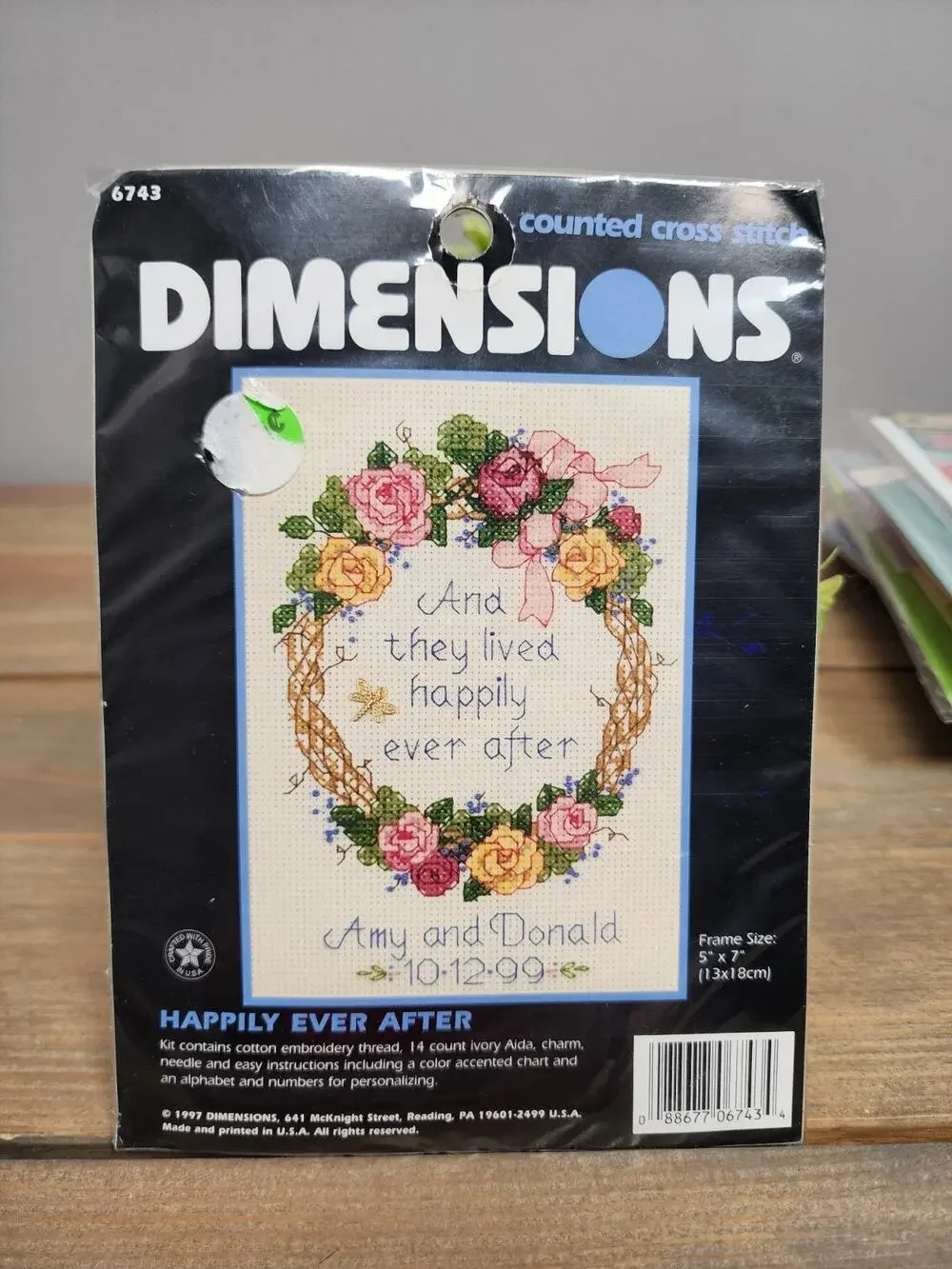 Kit -Dimensions Vintage 1997 Cross Stitch HAPPILY EVER AFTER Wedding 5